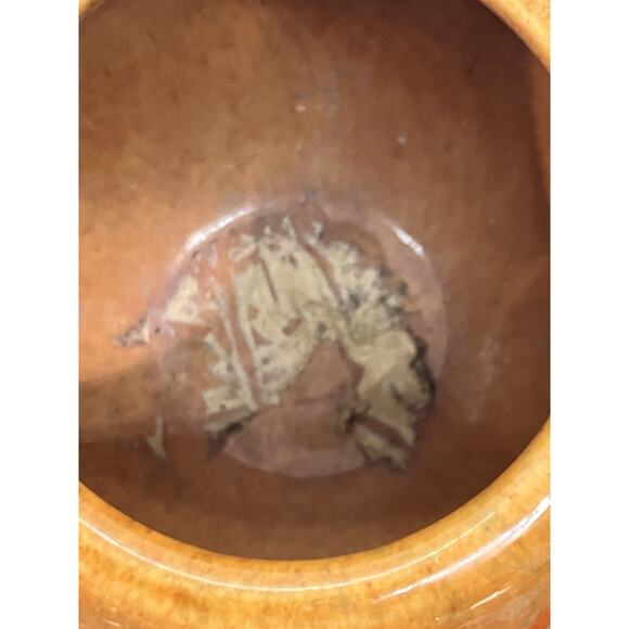 Haeger Orb Ball Ceramic Vase Planter Speckled Brown 1980’s Label 4” - Picture 7 of 12